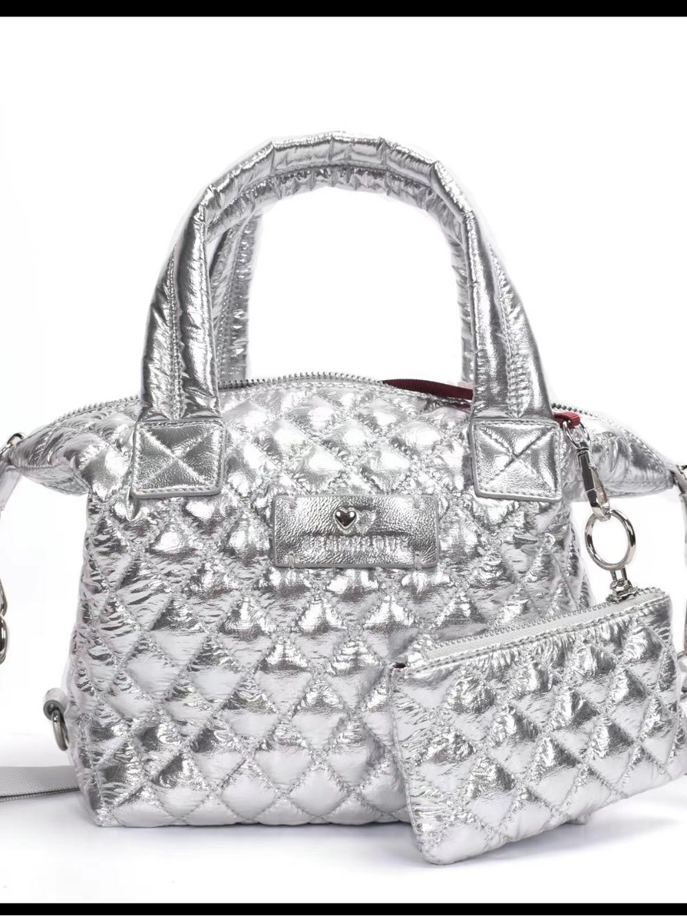 Heart Love Medium-Sized Plain Women's
Crossbody Bag with Coin Holder NWT silver - Picture 2 of 9